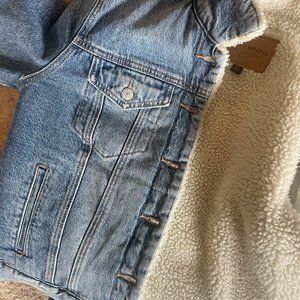 NYT lucky brand denim sherpa jacket sz small